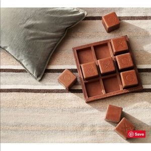 Pottery Barn Leather Tic Tac Toe coffee Table Game